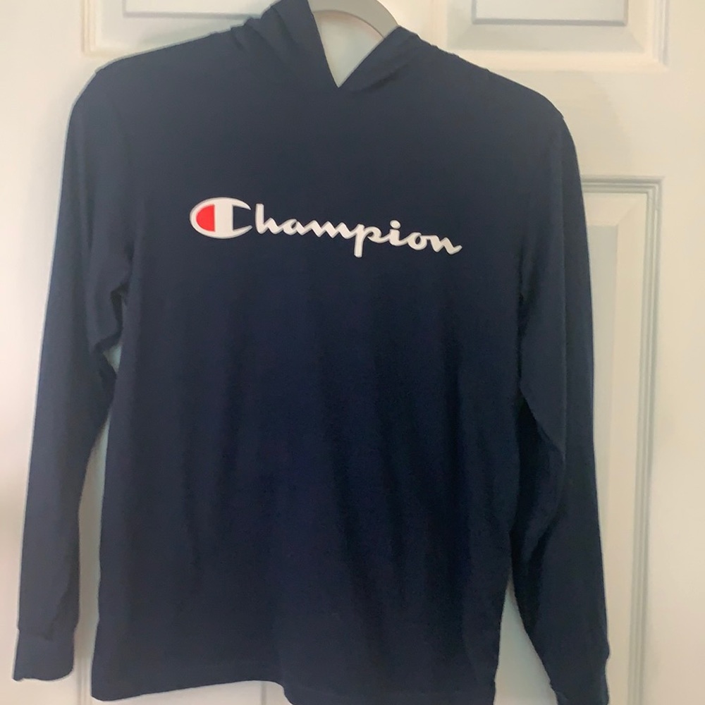 Champion long sleeve hoodie t-shirt. Size Large youth